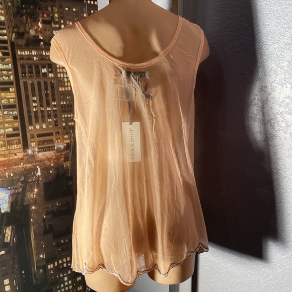 MODCLOTH - NWT - tank: rose gold sheer w beads / sequins ‘Frock Shop’ - L - Picture 15 of 16